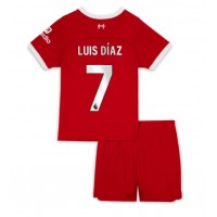 Liverpool Luis Diaz #7 Replika babykläder Hemmaställ Barn 2023-24 Kortärmad (+ korta byxor)
